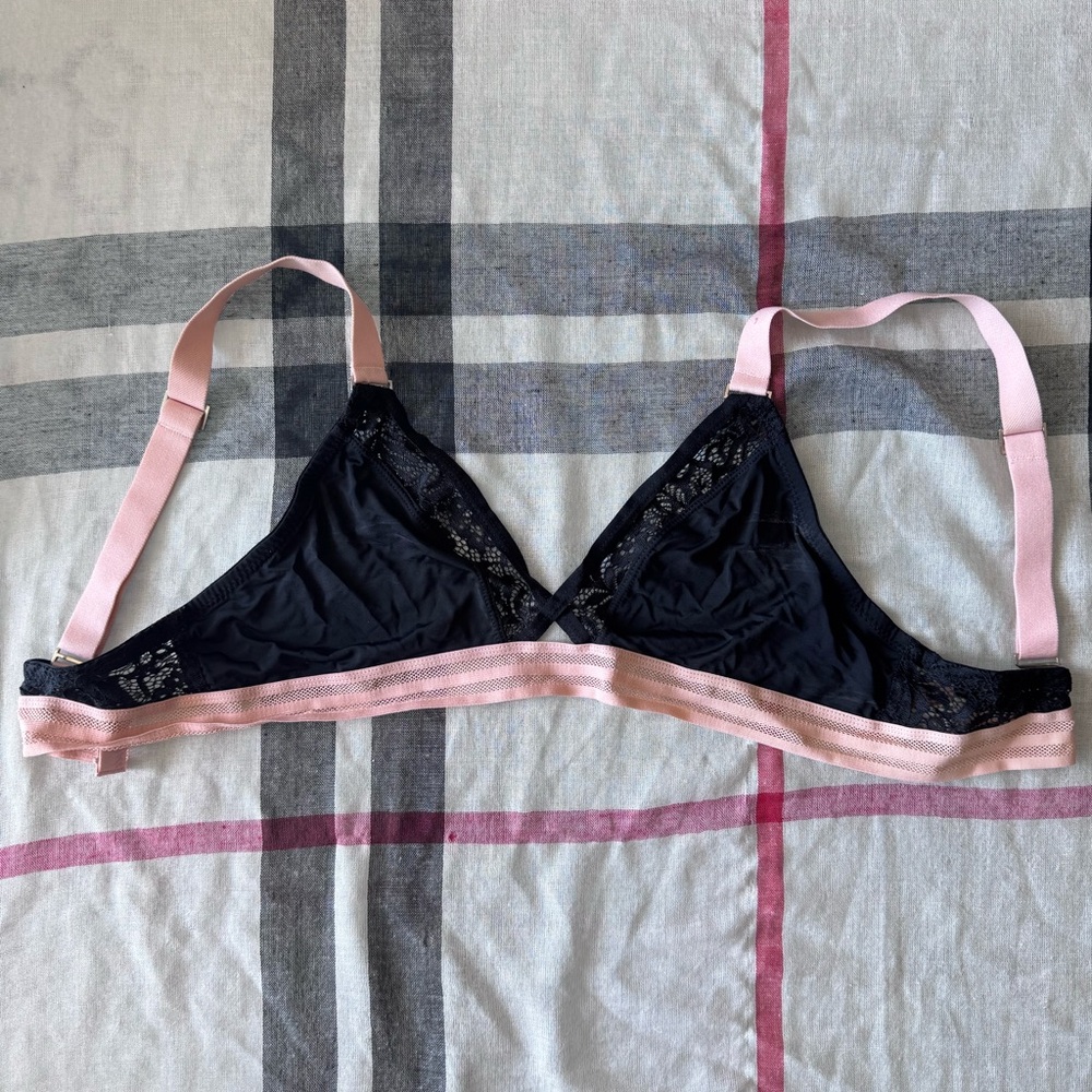 Cotton On Body Black and Pink Lace Bralette